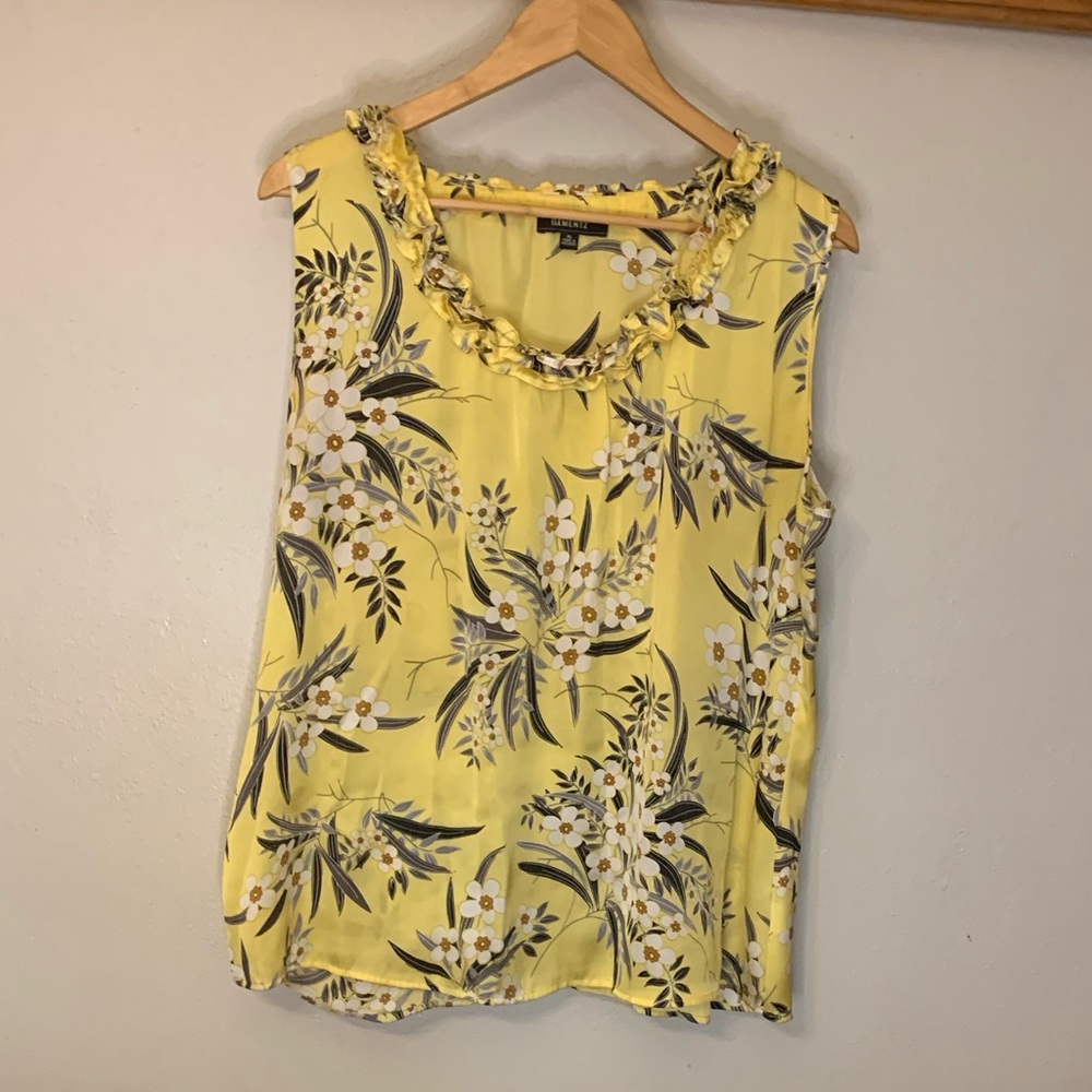 Yellow floral blouse